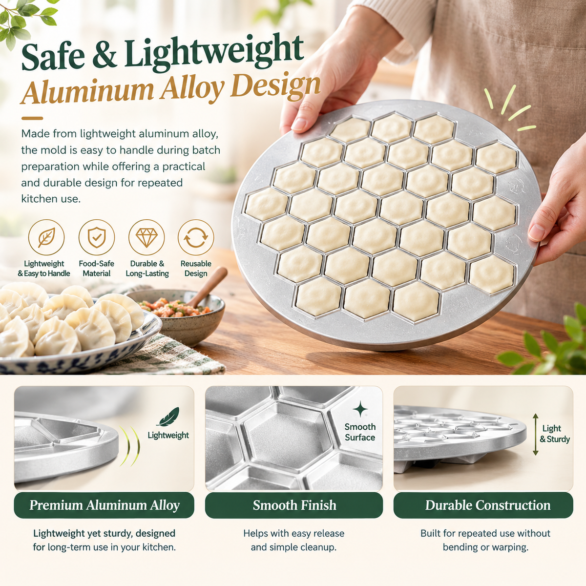 37-Hole Dumpling Mold – Quick Batch Making Tool