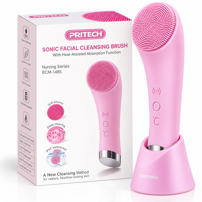 Rechargeable Silicone Heated Facial Cleansing Brush