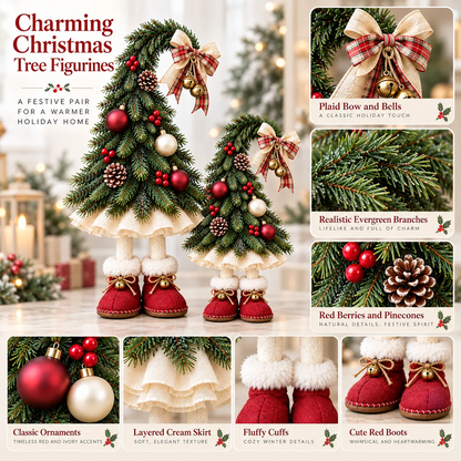 Whimsical Christmas Elf Tree Decor – Festive Holiday Tabletop Trees