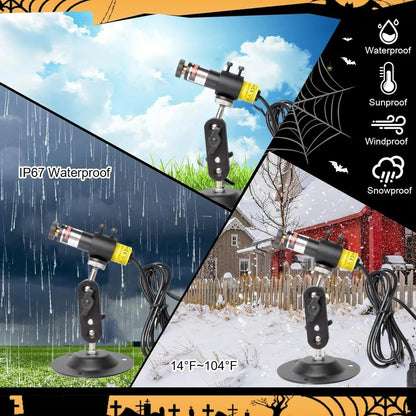 Halloween Laser Swamp Light – IP67 Waterproof 360° Adjustable Projector for Haunted Yard Decor
