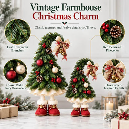 Whimsical Christmas Elf Tree Decor – Festive Holiday Tabletop Trees