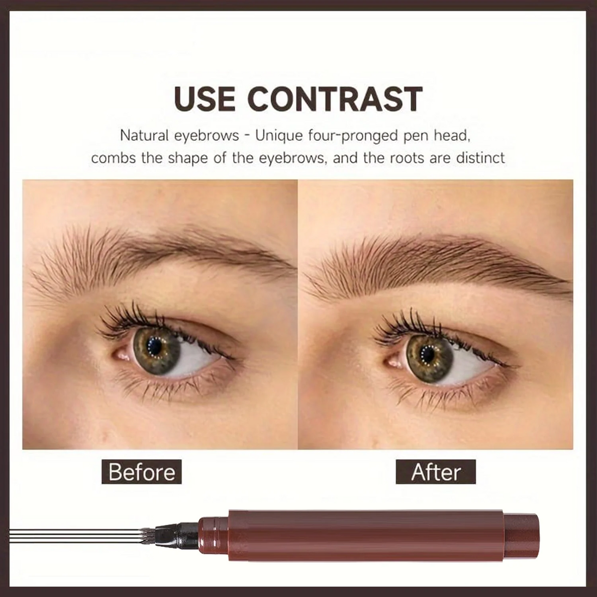 Waterproof 4-Tip Microblading Eyebrow Pencil – Create Hair-Like Natural Brows
