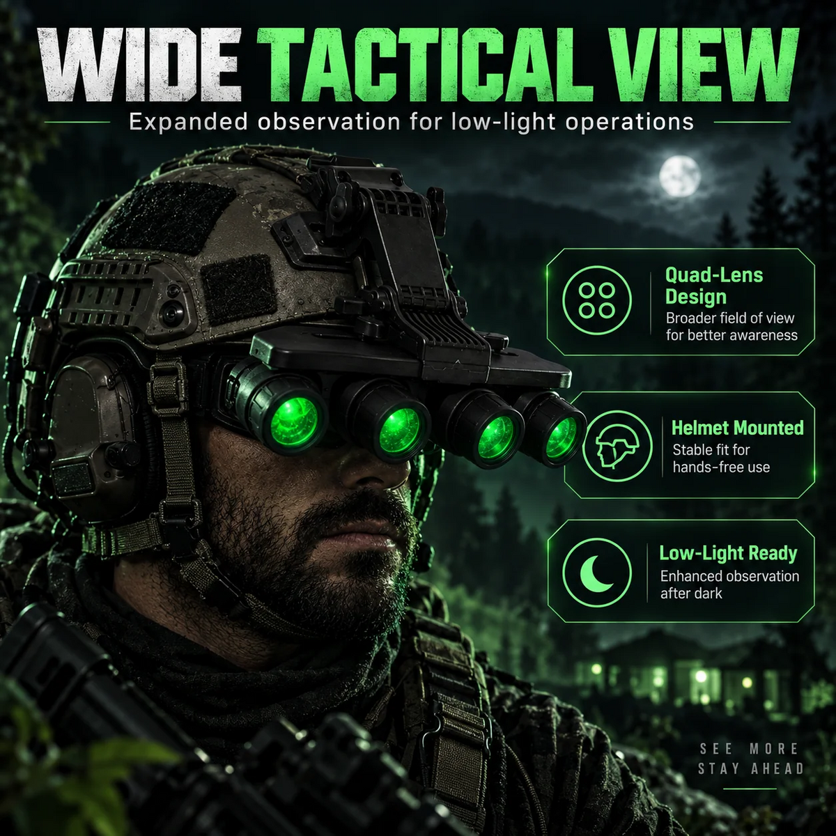 Outdoor Night Vision & Thermal Imaging Goggles – Dual-Lens & Quad-Lens