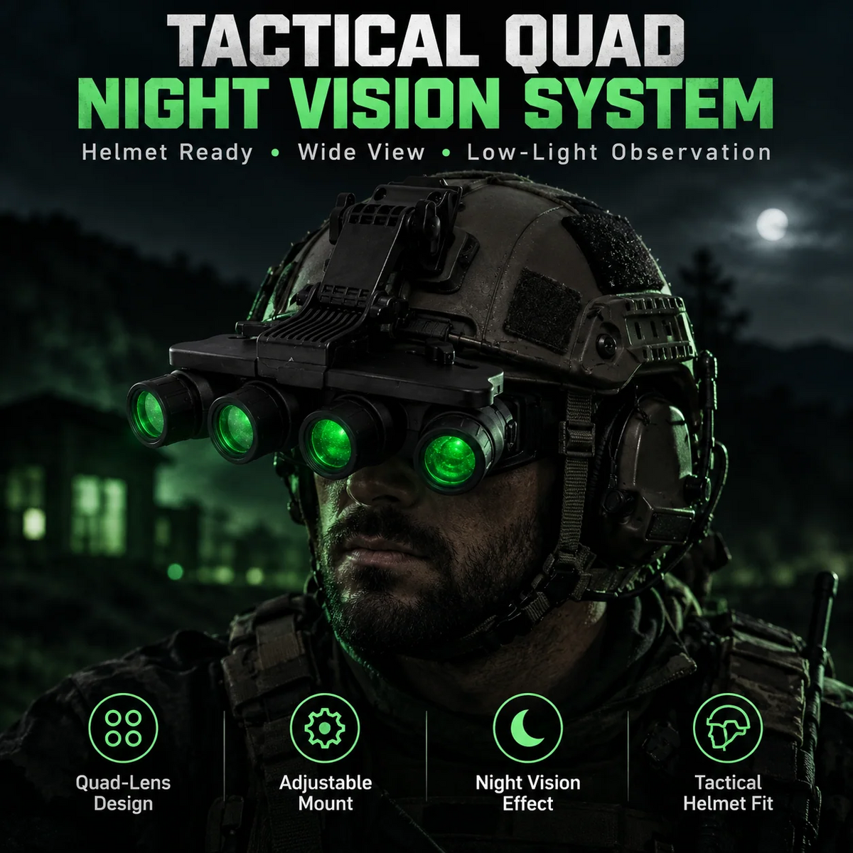 Outdoor Night Vision & Thermal Imaging Goggles – Dual-Lens & Quad-Lens