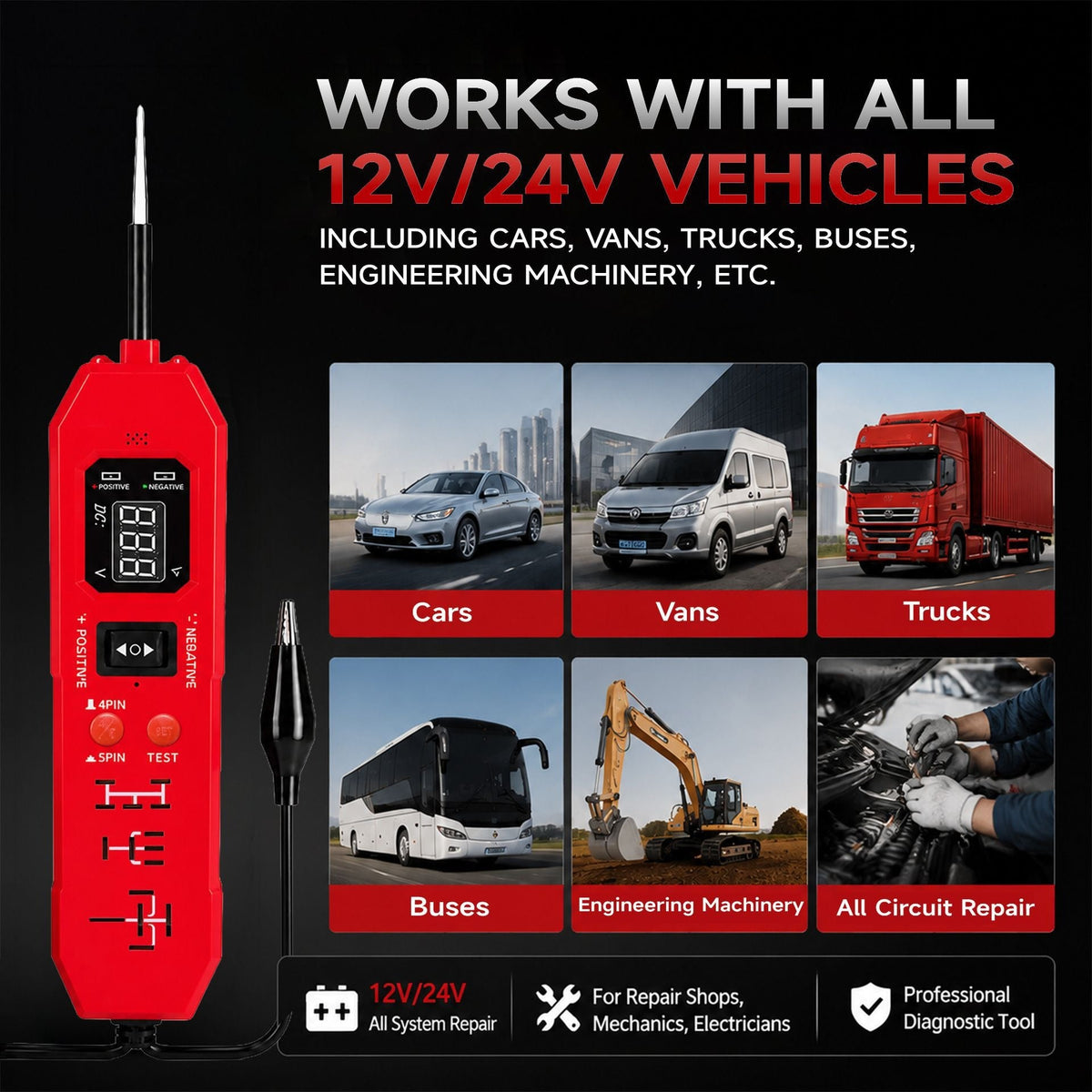 2-in-1 Automotive Circuit Tester & Relay Diagnostic Tool
