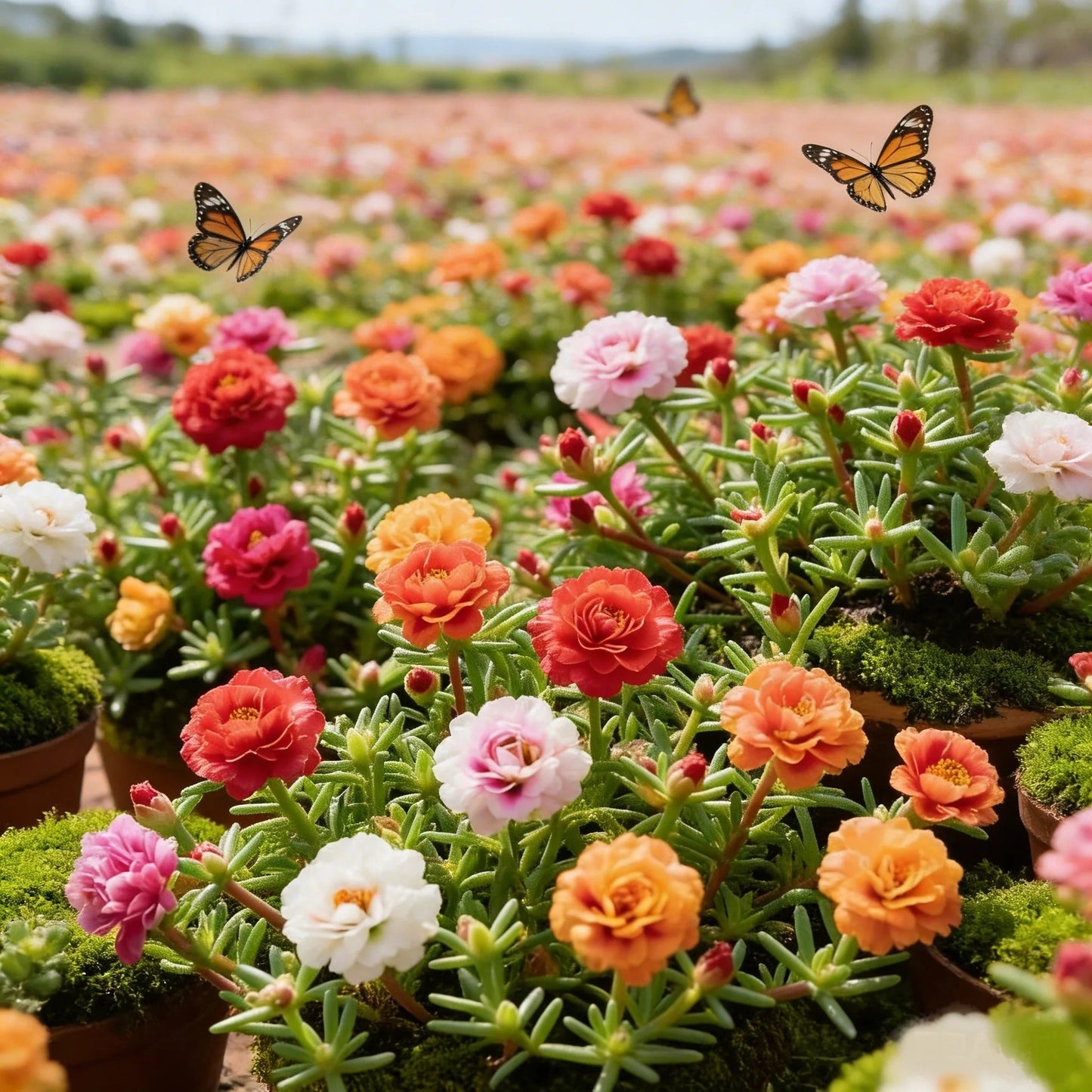🌸Moss Rose Plant Kit – 🌿Perennial Flower Seeds / Large Flowers / Easy to Grow