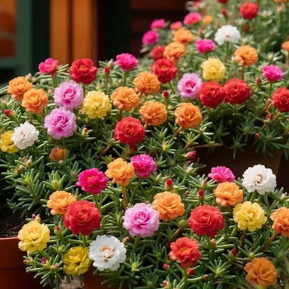 🌸Moss Rose Plant Kit – 🌿Perennial Flower Seeds / Large Flowers / Easy to Grow