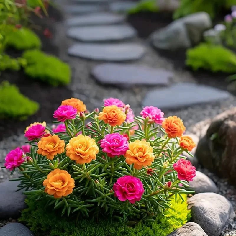 🌸Moss Rose Plant Kit – 🌿Perennial Flower Seeds / Large Flowers / Easy to Grow