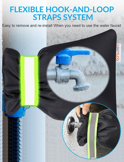 4-Pack Outdoor Faucet Covers – Thermal Waterproof Winter Protection