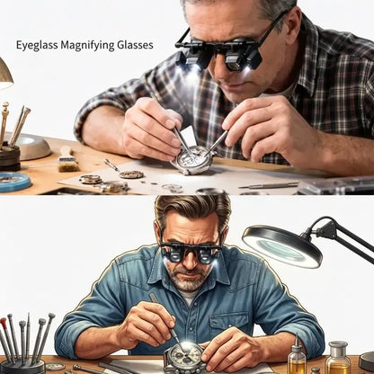 LED Head Mount Magnifier with Adjustable Magnification
