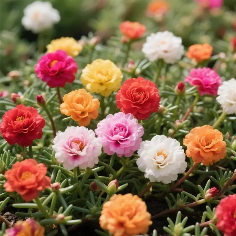 🌸Moss Rose Plant Kit – 🌿Perennial Flower Seeds / Large Flowers / Easy to Grow