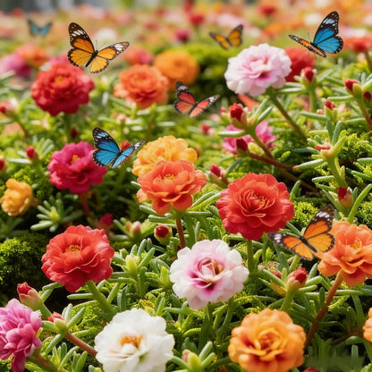 🌸Moss Rose Plant Kit – 🌿Perennial Flower Seeds / Large Flowers / Easy to Grow