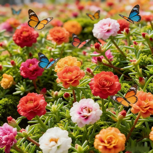 🌸Moss Rose Plant Kit – 🌿Perennial Flower Seeds / Large Flowers / Easy to Grow