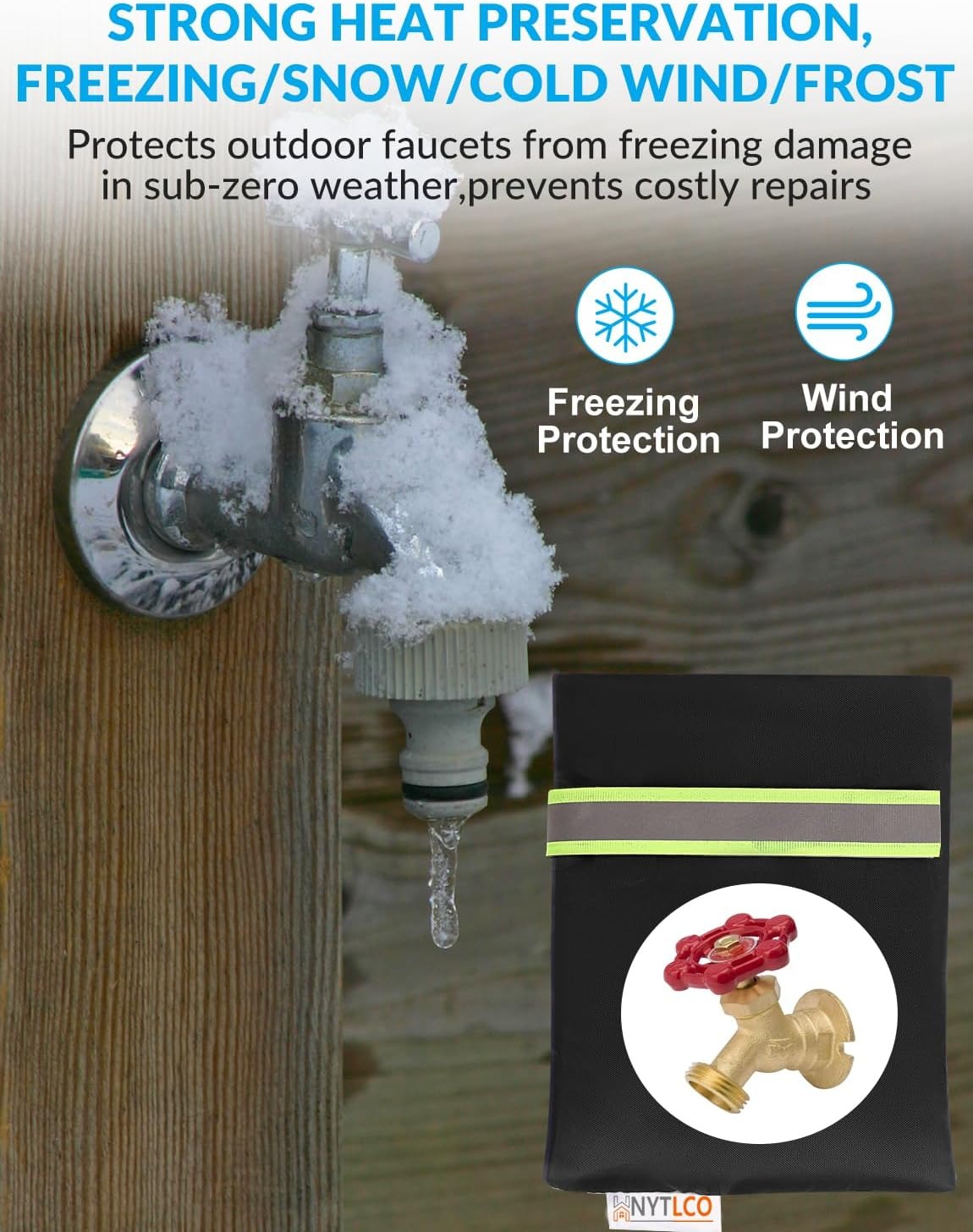 4-Pack Outdoor Faucet Covers – Thermal Waterproof Winter Protection