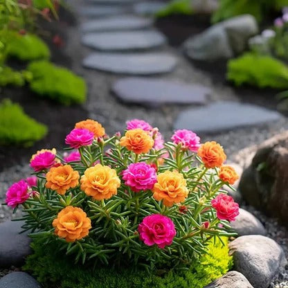 🌸Moss Rose Plant Kit – 🌿Perennial Flower Seeds / Large Flowers / Easy to Grow