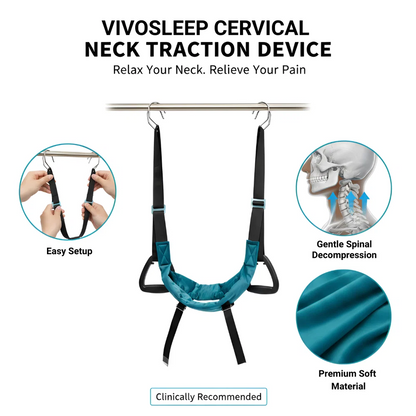 Adjustable Over-The-Door Neck Stretch Hammock with Pull Ring