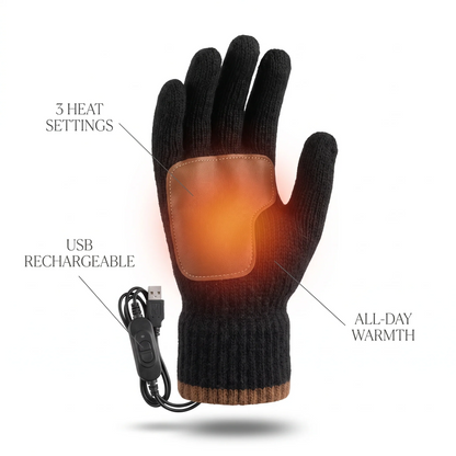 USB Heated Gloves – 3 Heat Levels, Portable Warmth for Skiing, Fishing & Hiking
