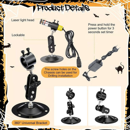 Halloween Laser Swamp Light – IP67 Waterproof 360° Adjustable Projector for Haunted Yard Decor