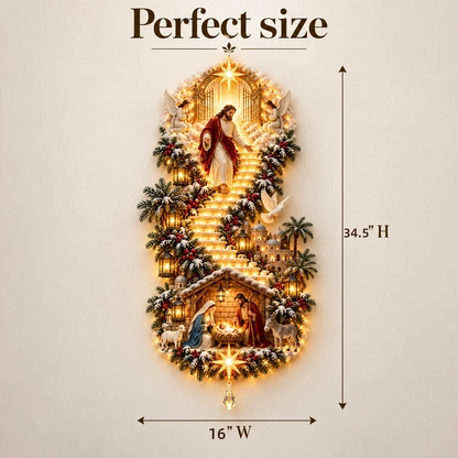 Jesus Light of Heaven Christmas Wall Hanging