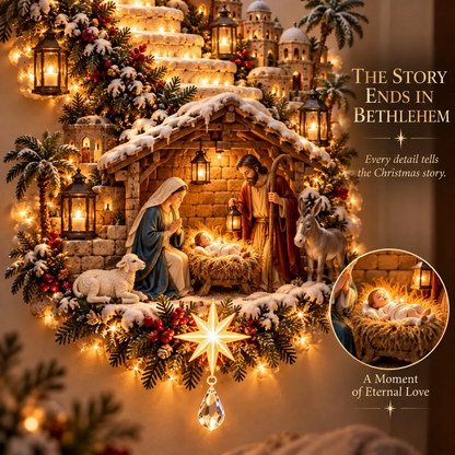 Jesus Light of Heaven Christmas Wall Hanging