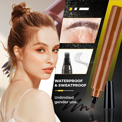 Waterproof 4-Tip Microblading Eyebrow Pencil – Create Hair-Like Natural Brows