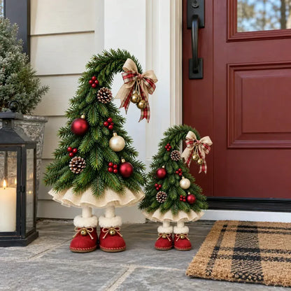 Whimsical Christmas Elf Tree Decor – Festive Holiday Tabletop Trees