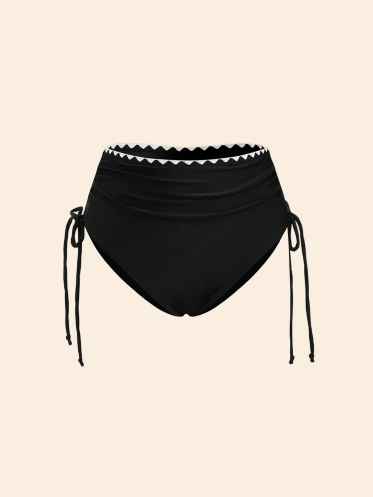 The Maris Contrast Scalloped-Trim Halter Bikini Set