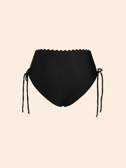 The Maris Contrast Scalloped-Trim Halter Bikini Set