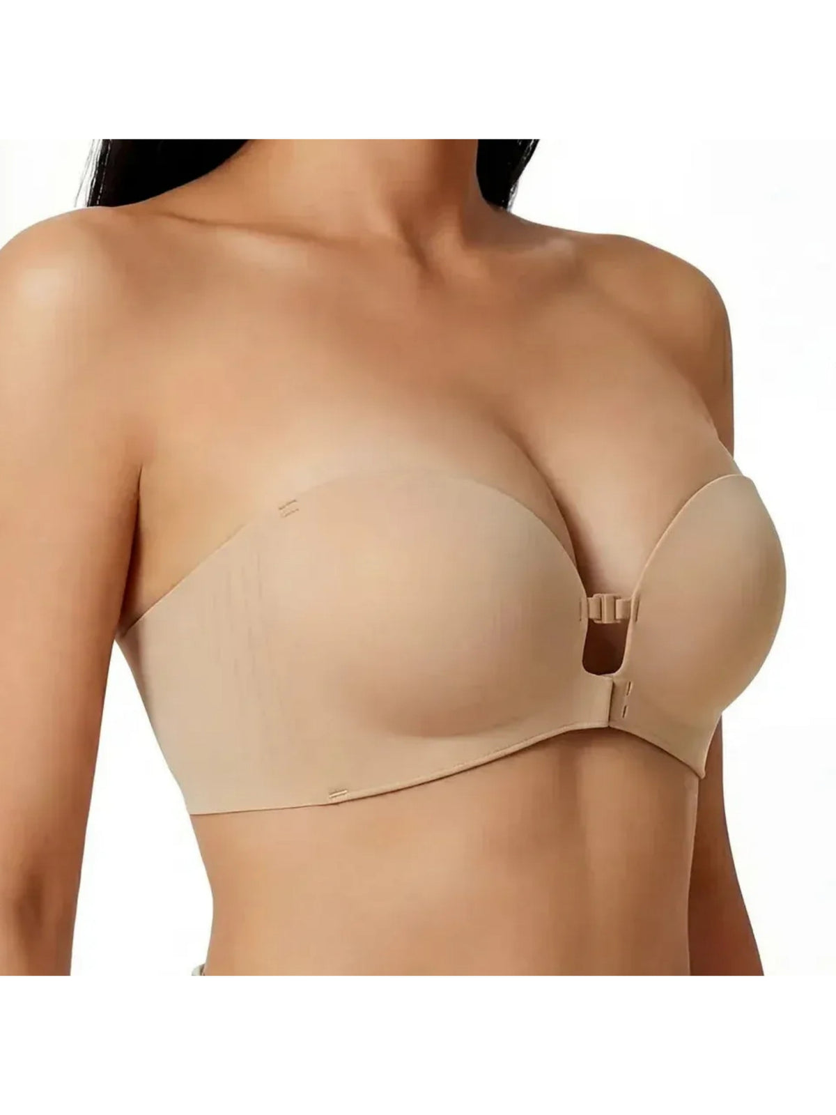 Strapless Front-Closure Push-Up Bra – Anti-Slip Grip, Seamless, A-C Cup