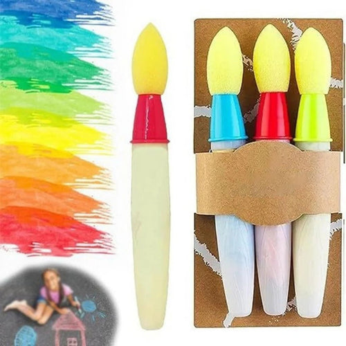 Sidewalk Chalk Paint Brush Set – 3-Pack Water Drawing Brushes, Washable & Easy Use