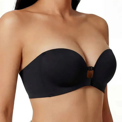 Strapless Front-Closure Push-Up Bra – Anti-Slip Grip, Seamless, A-C Cup