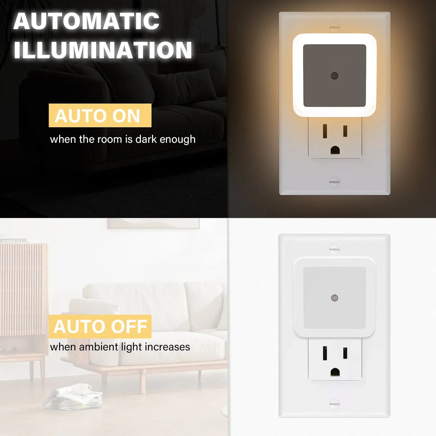 Plug-In Night Lights – Gentle LED Illumination for Home