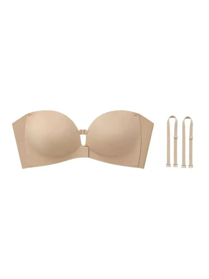 Strapless Front-Closure Push-Up Bra – Anti-Slip Grip, Seamless, A-C Cup