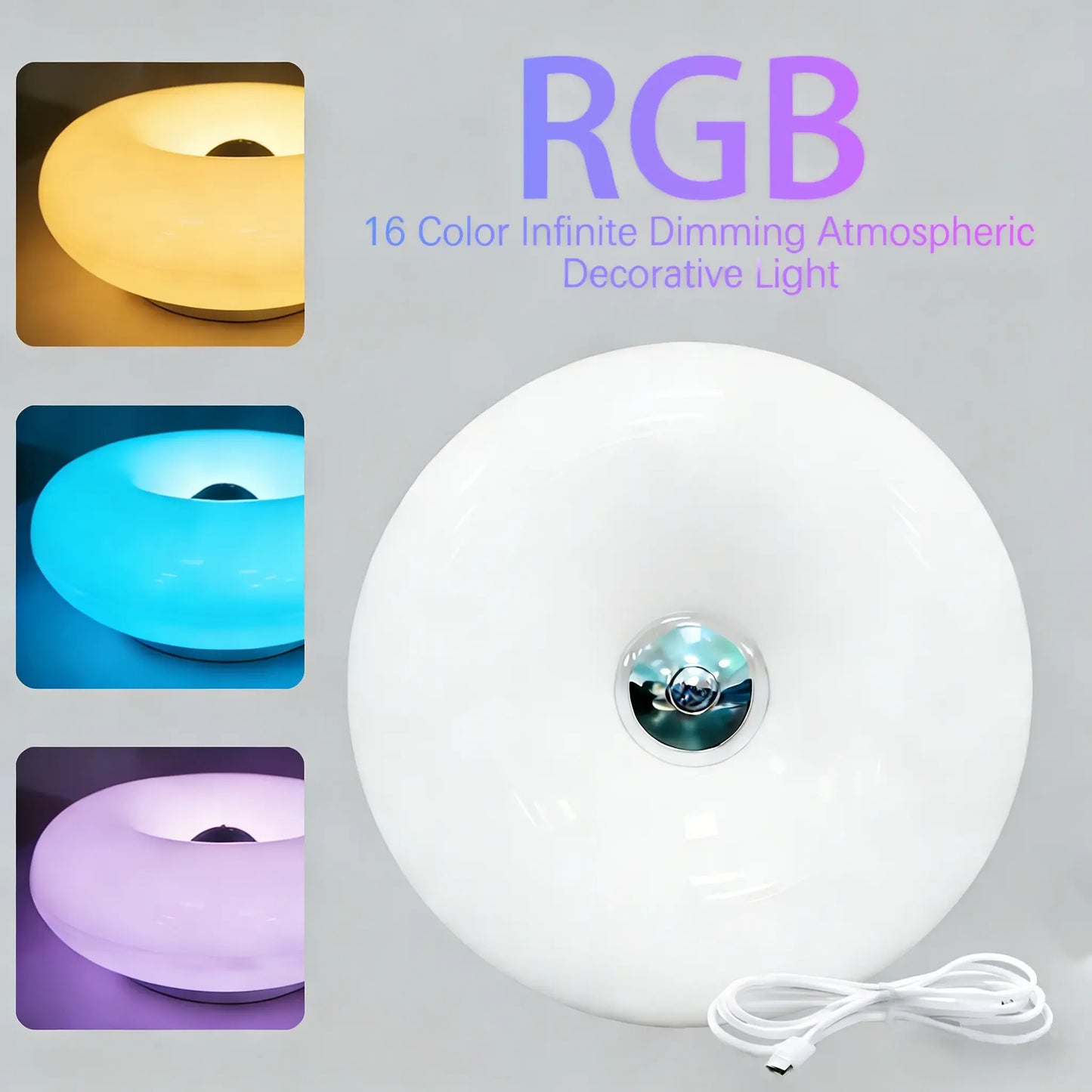 RGB Donut Lamp – Plug-In Wall & Bedside Ambient Lighting