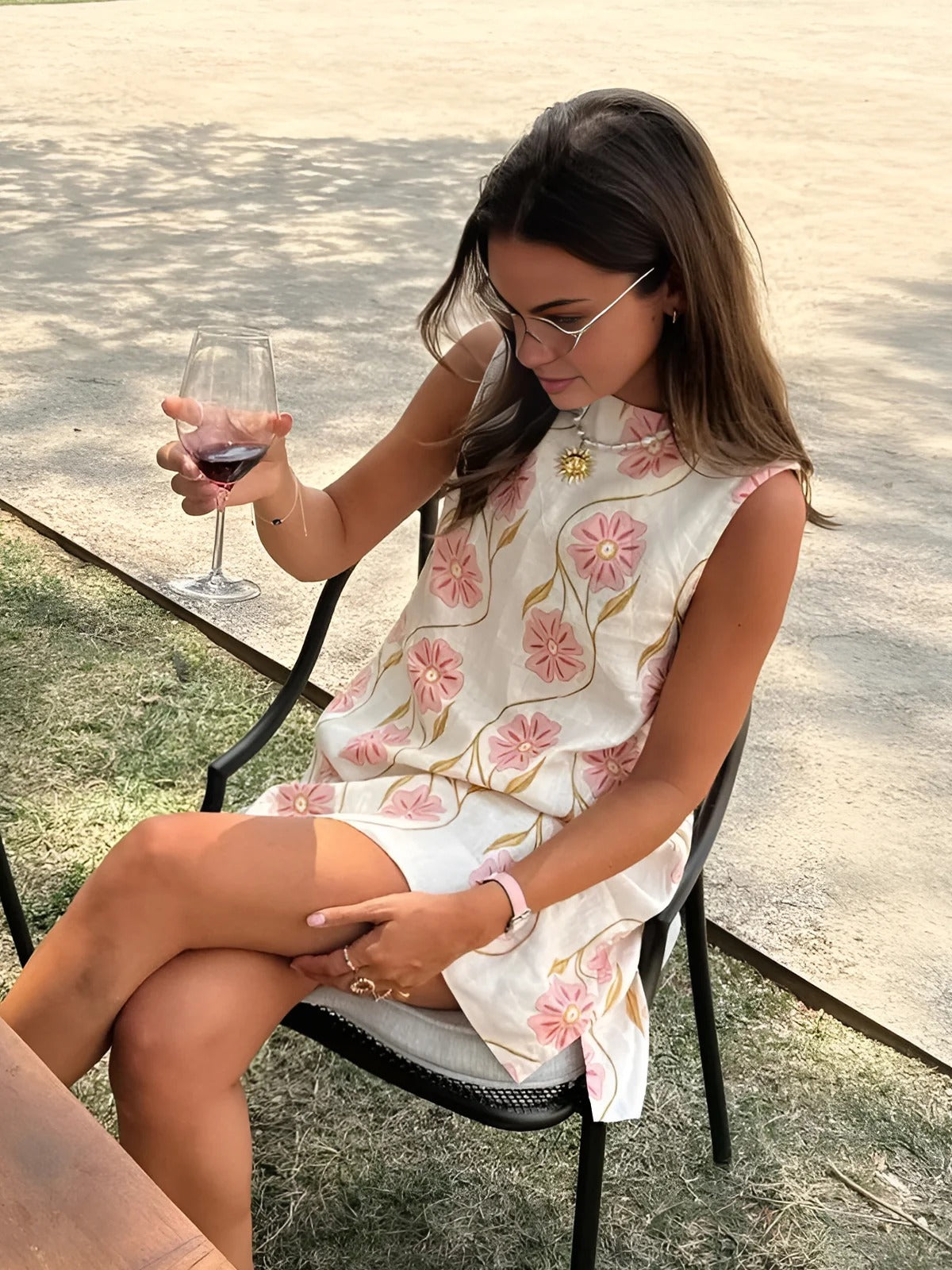 The Elodie Romantic-Print Sleeveless Short Dress