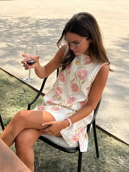 The Elodie Romantic-Print Sleeveless Short Dress