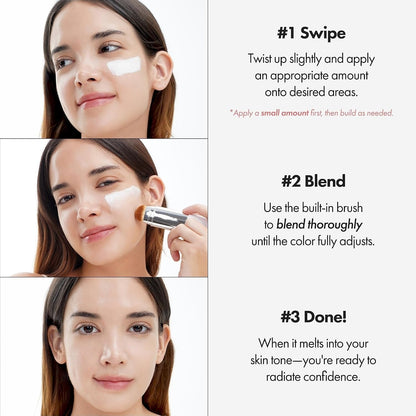 Blanc Cover Cream Stick with Brush – Color-Adapting Korean Foundation