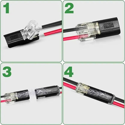 2-Pin Push-In Wire Connectors – Fast LED Strip Wiring