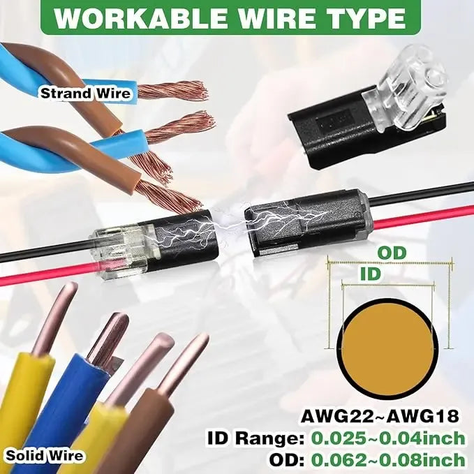 2-Pin Push-In Wire Connectors – Fast LED Strip Wiring