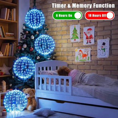 8-Inch Battery Operated Hanging Globe Fairy Lights with 8 Modes