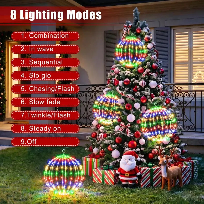 8-Inch Battery Operated Hanging Globe Fairy Lights with 8 Modes