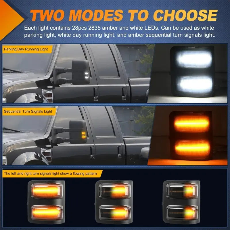 Switchback LED Mirror Turn Signal Lights
