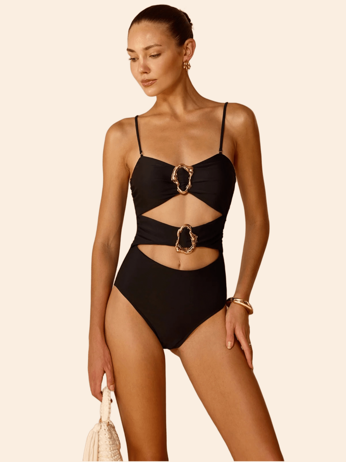 The Cove Cutout Metal-Buckle One-Piece