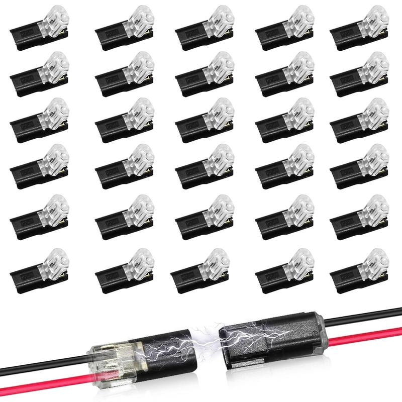 2-Pin Push-In Wire Connectors – Fast LED Strip Wiring
