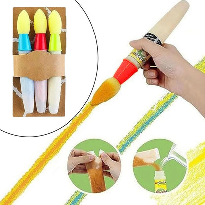 Sidewalk Chalk Paint Brush Set – 3-Pack Water Drawing Brushes, Washable & Easy Use