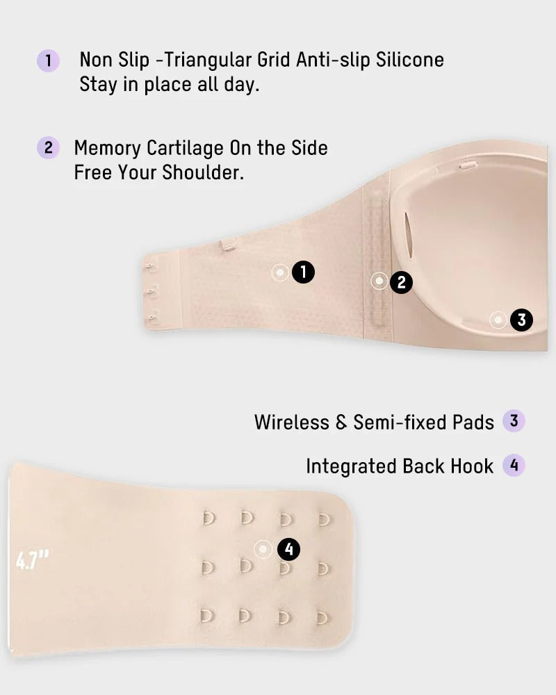 🎀Strapless Wireless Padded Bandeau Bra – Non-Slip Seamless Comfort