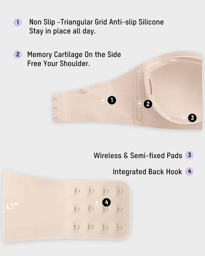 🎀Strapless Wireless Padded Bandeau Bra – Non-Slip Seamless Comfort