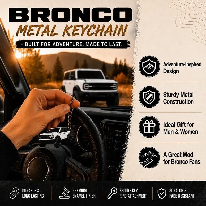 Bronco Keychain – Premium Metal Car Accessory – Buy 2 Get 2 Free💥