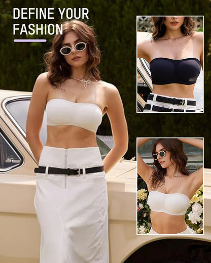 🎀Strapless Wireless Padded Bandeau Bra – Non-Slip Seamless Comfort
