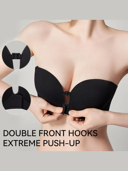 Strapless Front-Closure Push-Up Bra – Anti-Slip Grip, Seamless, A-C Cup